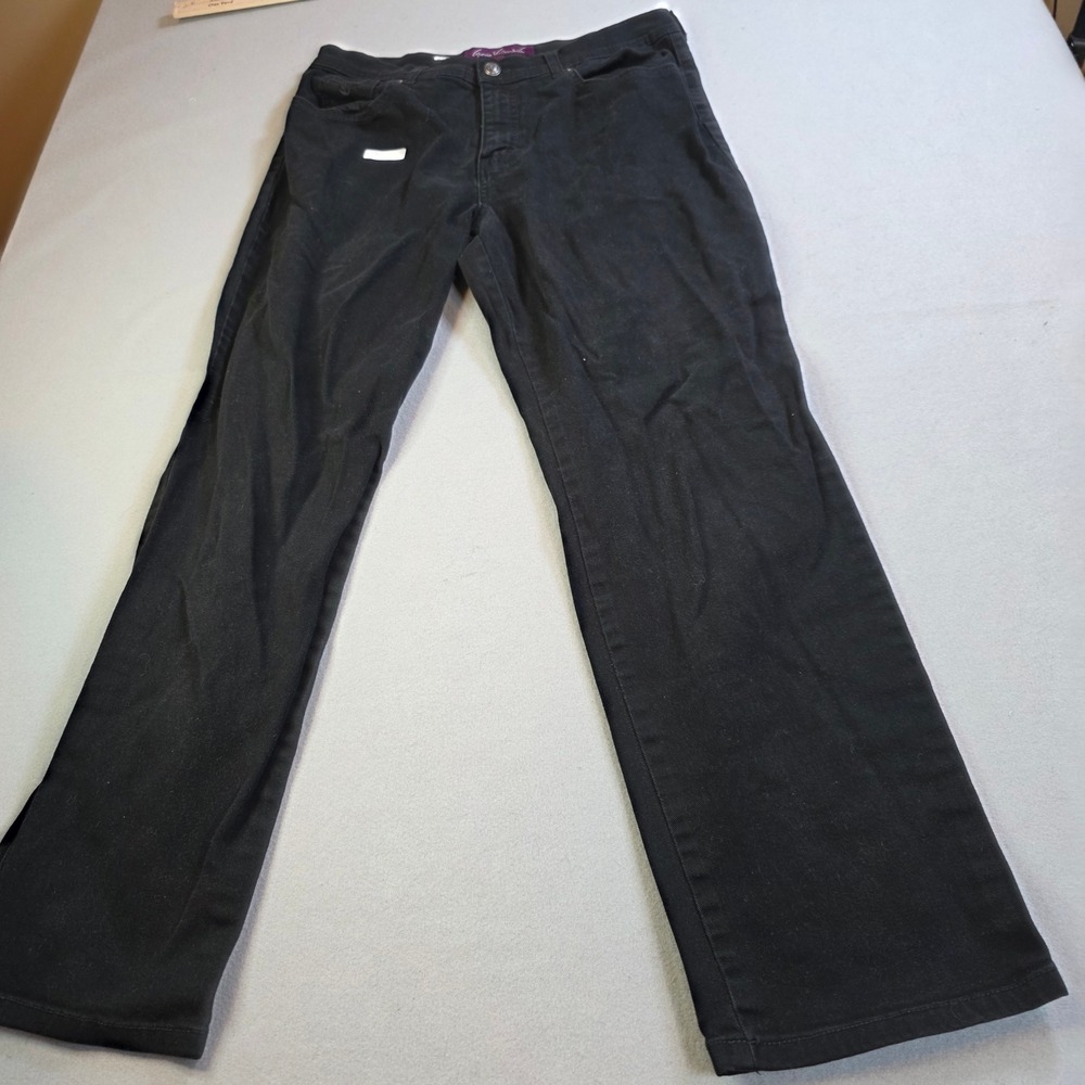 Gloria Vanderbilt Amanda High Rise Straight Leg Black Jeans Womens 12 Average
